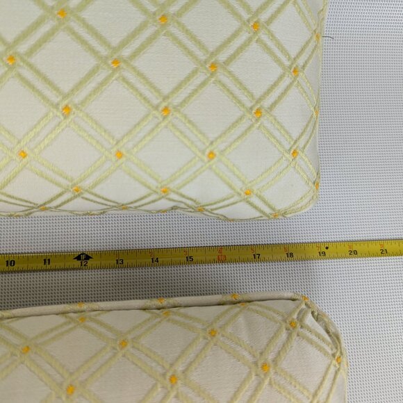 White & Yellow Pair of Long Rectangle Accent Pillows with Removeable Covers - Picture 4 of 13
